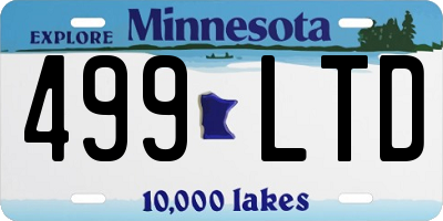 MN license plate 499LTD