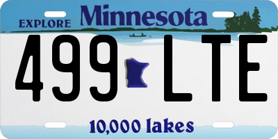 MN license plate 499LTE