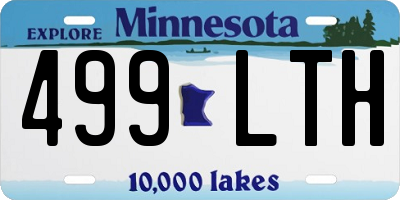 MN license plate 499LTH