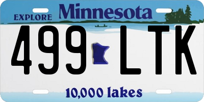 MN license plate 499LTK