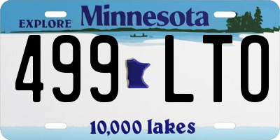 MN license plate 499LTO