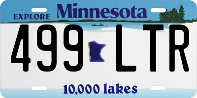 MN license plate 499LTR