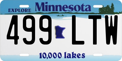 MN license plate 499LTW