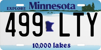 MN license plate 499LTY