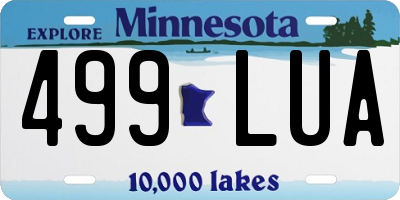 MN license plate 499LUA