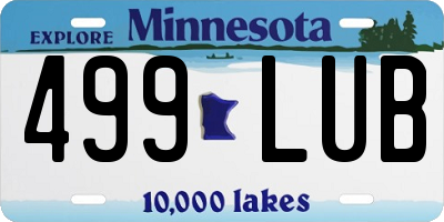 MN license plate 499LUB