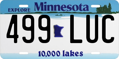 MN license plate 499LUC