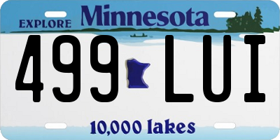 MN license plate 499LUI