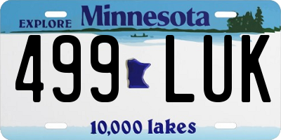 MN license plate 499LUK