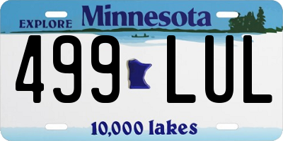 MN license plate 499LUL