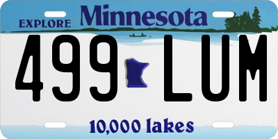 MN license plate 499LUM