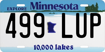 MN license plate 499LUP