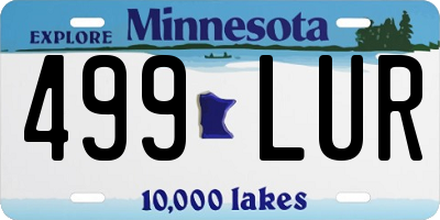 MN license plate 499LUR