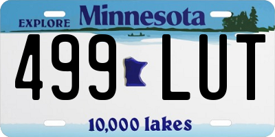 MN license plate 499LUT