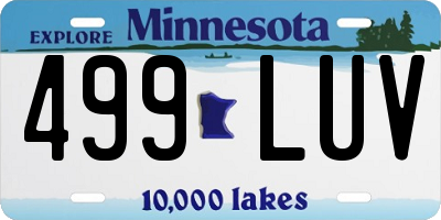 MN license plate 499LUV
