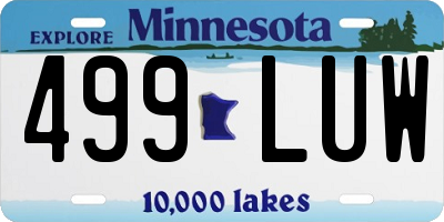 MN license plate 499LUW