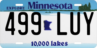 MN license plate 499LUY