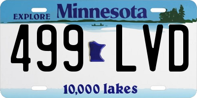 MN license plate 499LVD