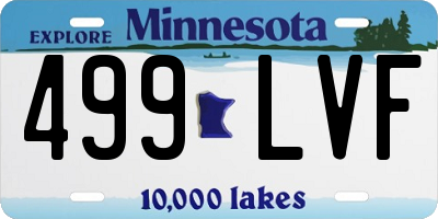 MN license plate 499LVF