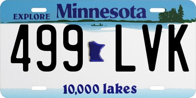 MN license plate 499LVK