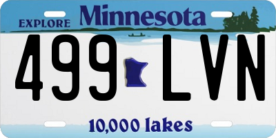 MN license plate 499LVN
