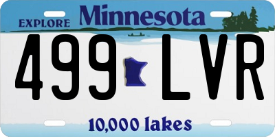 MN license plate 499LVR