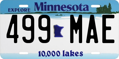 MN license plate 499MAE