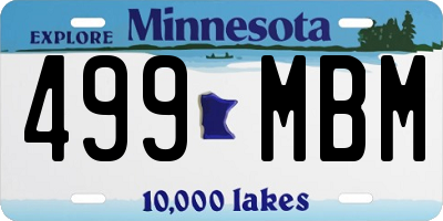 MN license plate 499MBM