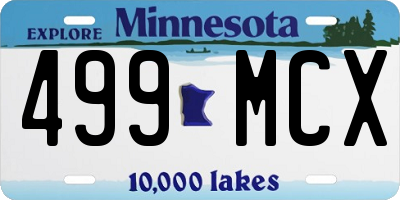 MN license plate 499MCX