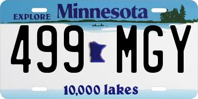 MN license plate 499MGY