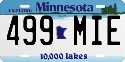 MN license plate 499MIE