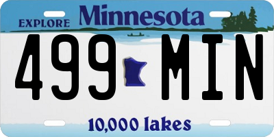 MN license plate 499MIN