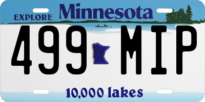 MN license plate 499MIP