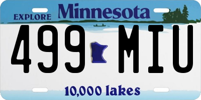 MN license plate 499MIU