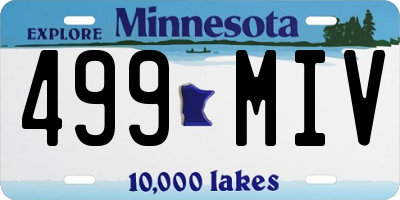 MN license plate 499MIV