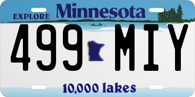 MN license plate 499MIY