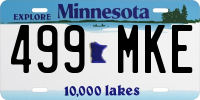 MN license plate 499MKE