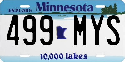 MN license plate 499MYS