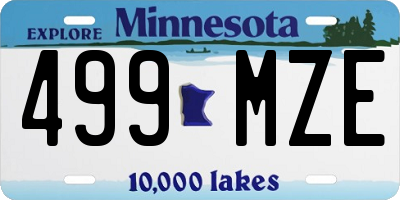 MN license plate 499MZE