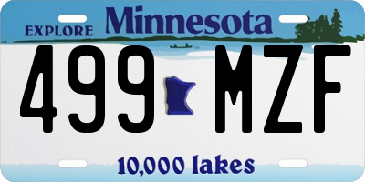 MN license plate 499MZF