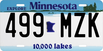 MN license plate 499MZK