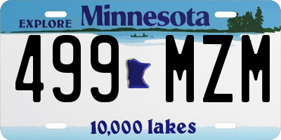 MN license plate 499MZM