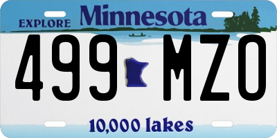 MN license plate 499MZO