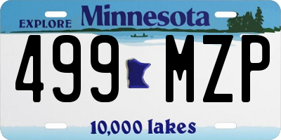 MN license plate 499MZP