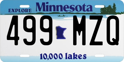MN license plate 499MZQ
