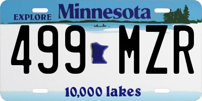 MN license plate 499MZR
