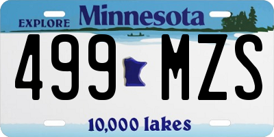 MN license plate 499MZS