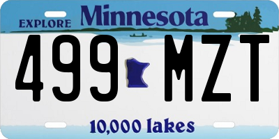 MN license plate 499MZT