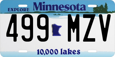 MN license plate 499MZV