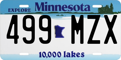 MN license plate 499MZX